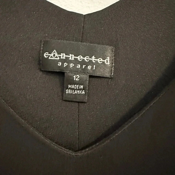 Connected Apparel Caplet V-Neck Black Dress // Size 12 - Picture 5 of 6